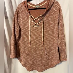 Women’s Pink Lace-Up Hoodie